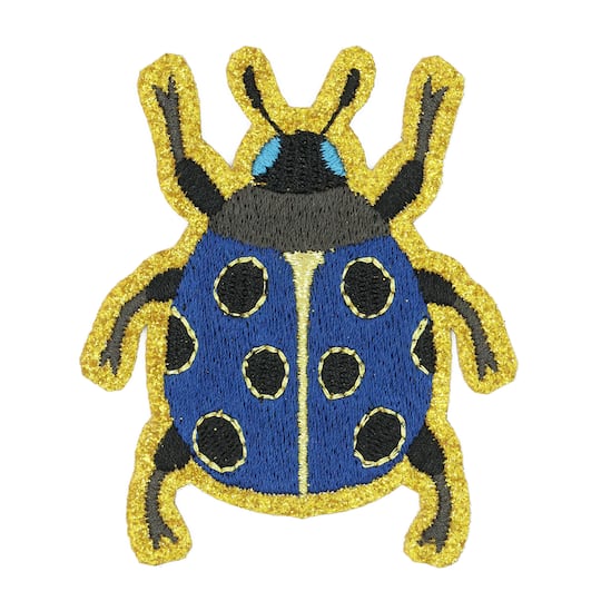Iron-On &#x26; Adhesive Blue Beetle Embroidered Patch by Make Market&#xAE;